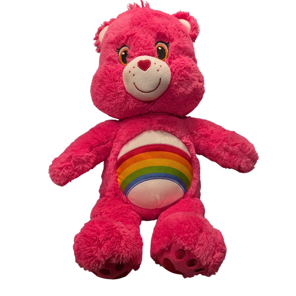 Care Bears Cheer Bear Build-A-Bear Hot Pink Rainbow Plush Stuffed Animal Toy